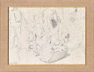 Women with Headscarves and Cradle by August von Pettenkofen