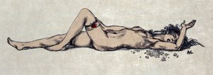 Naked Woman Lying Down by Auguste (after) Leroux