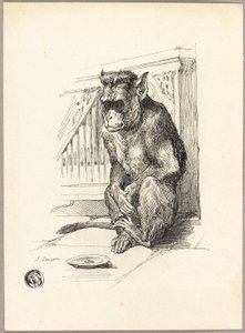 Begging Monkey by Auguste Andre Lancon