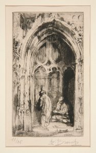 Beggar at a Church Portal by Auguste Brouet