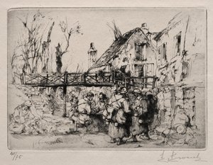The Halt at the Village by Auguste Brouet
