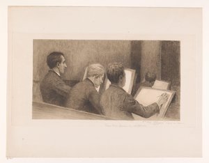Lesson in the Drawing School by Auguste Danse (signed by artist)