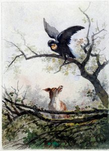 The Fox and the Crow by Auguste Delierre