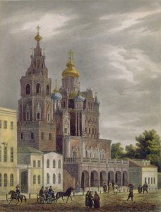 The Church of the Dormition of the Theotokos at the Pokrovka Street in Moscow, 1825 by Auguste Jean Baptiste Antoine Cadolle