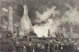14 July. Illumination of the Place de la République by Auguste Lepere