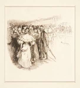 Crowd at Ticket Window by Auguste Lepere