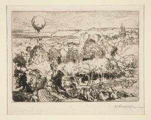 The Falling Balloon, in Pre-Saint-Gervais by Auguste Lepere