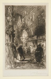La rue Galande by Auguste Lepere