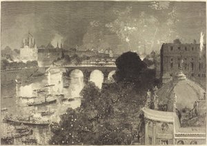 July 14th. Illumination of the Seine from Pont Neuf to Pont au Change