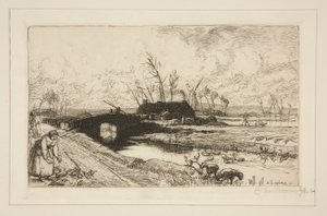 The Little Bridge (Vendee) by Auguste Lepere