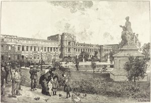 The Ruins of the Palais des Tuilleries Before Their Demolition by Auguste Lepere