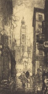 Rue de la Montagne-Sainte-Genevieve, Paris by Auguste Lepere