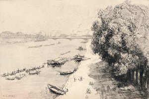 The Seine at the Pont National by Auguste Louis Lepère