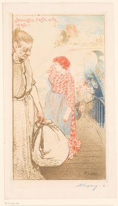 Washerwomen on Steps Along the Seine by Auguste Lepère (signed by artist)