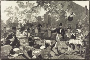 The Cabaret of the Grouse at the Bois de Meudon by Auguste Lepère after Daniel Vierge