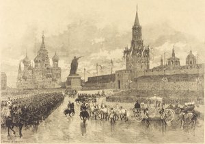 The Coronation of the Tsar. The Imperial Procession Crosses the Royal Square by Auguste Lepère and Auguste Gérardin