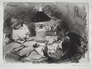 Around the Lamp by Auguste Louis Lepère