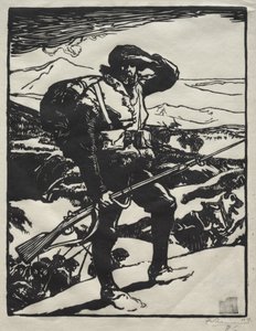Alpine Hunter Looking at the Rhine Plain by Auguste Louis Lepère