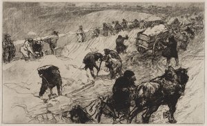 Snowball Fight: Quai aux Fleurs by Auguste Louis Lepère