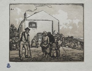 The Beggars at the Last House by Auguste Louis Lepère