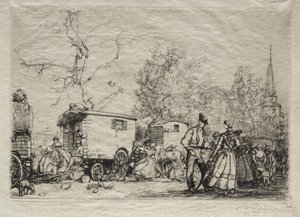 At the Fair St. Jean de Mont, 1906 by Auguste Louis Lepère