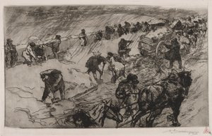 Combat against the Snow, Quai aux Fleurs by Auguste Louis Lepère
