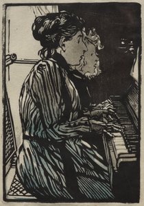 Etude a Quatre Mains by Auguste Louis Lepère