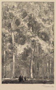 Fontainebleau Forest: Morning, Crossroads of the Route of the Forts de Marlotte by Auguste Louis Lepère