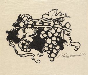 Fontainebleau Forest: Tailpiece, Grapes by Auguste Louis Lepère