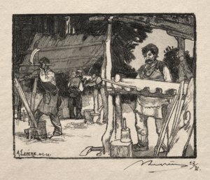 The Lath Maker by Auguste Louis Lepère