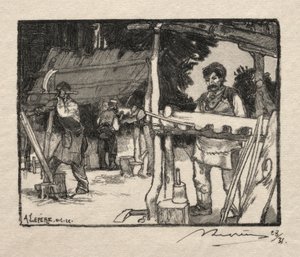 The Lath Maker by Auguste Louis Lepère