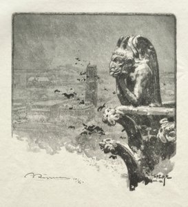 The Stryge of Notre Dame by Auguste Louis Lepère