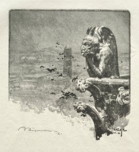 The Stryge of Notre Dame, 1890 by Auguste Louis Lepère