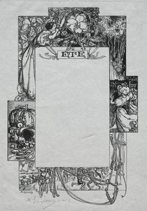 Paris Almanac, 1897: Decorative Border, Summer by Auguste Louis Lepère