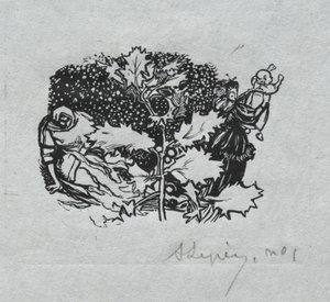 Paris Almanac, 1897: Tail-piece, Winter by Auguste Louis Lepère