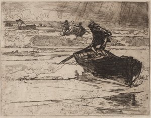 Fishermen Fleeing the Storm by Auguste Louis Lepère
