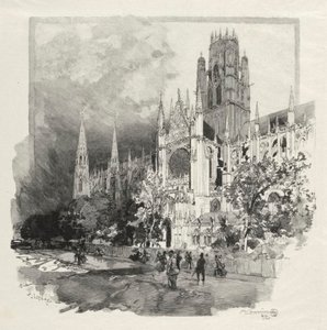 Rouen Illustrated: Church of Saint Ouen by Auguste Louis Lepère