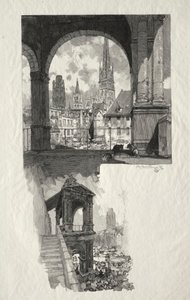 Rouen Illustrated: Place de la Haute Vieille Tour; Edicule de la Fierte