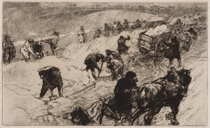 Snowball Fight: Quai aux Fleurs by Auguste Louis Lepère