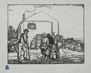 The Beggars at the Last House by Auguste Louis Lepère