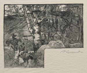 A Hunt at Mont Gerard by Auguste Louis Lepère