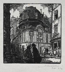 View of the Hotel Colbert by Auguste Louis Lepère