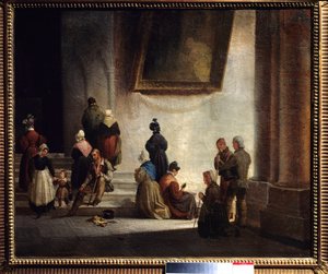 Alms at the Church by Auguste Migette