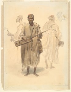 A Moorish Street Musician in Tangier by Auguste Raffet