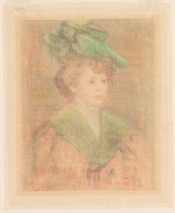 Lady with Green Hat by Auguste Renoir