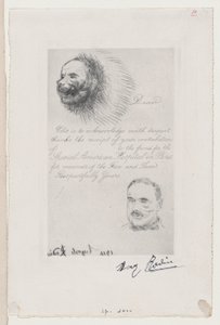 Contribution Receipt of the Special American Hospital in Paris for Wounds of the Face and ..., 1916 by Auguste Rodin