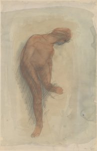 Nude Female Figure Holding Left Foot, 1900-1912 by Auguste Rodin