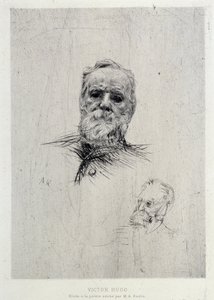 Portrait of Victor Hugo, illustration from The Gazettes de beaux Arts by Auguste Rodin