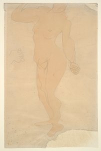 Standing Nude (head partially cut off by edge of paper)
