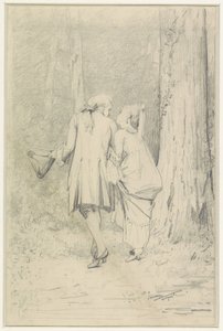 Walking Couple in Forest